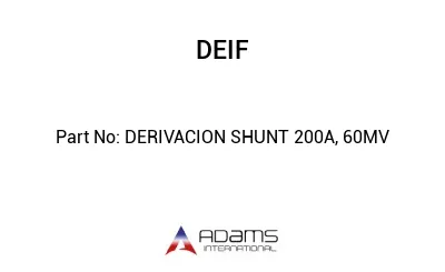 DERIVACION SHUNT 200A, 60MV